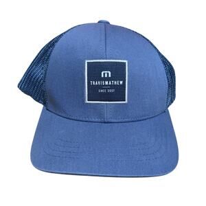 Travis Mathew Patch Hat Blue Mesh Snapback Golf Cap Flexfit